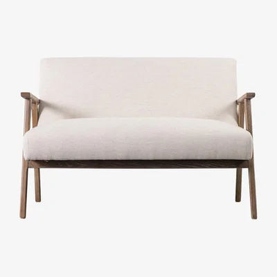 Perch and Parrow Dan Two-Seater Linen Sofa in Oatmeal