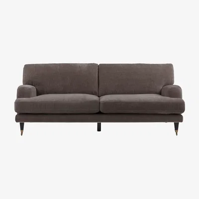 Perch and Parrow Fairmont 3 Seater Sofa in Velour Grey
