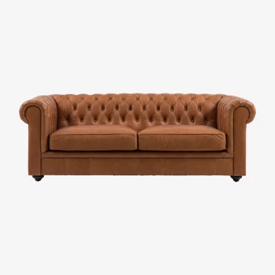 Perch and Parrow Belmont 3 Seater Sofa in Tan Leather