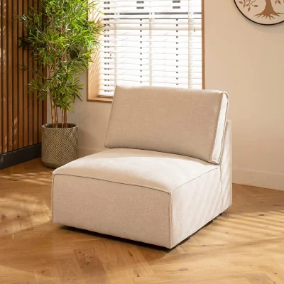 Quatropi Rupert Armless Middle Modular Sofa Section Natural 89x98cm