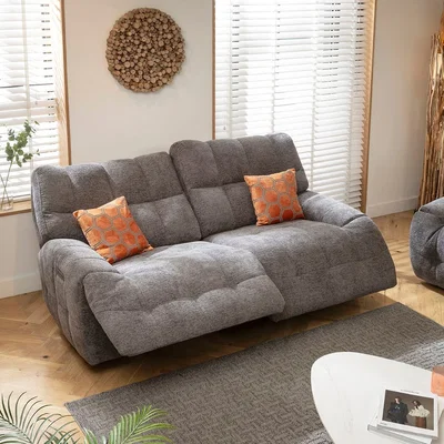 Quatropi Modern 2 Seater Electric Recliner Sofa Couch Charcoal Chenille Fabric 290cm 2S