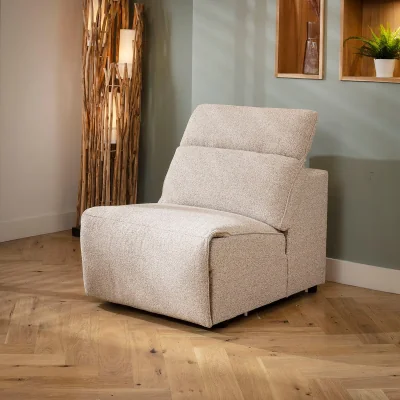 Quatropi Lola Armless Middle Sofa Module Woven Beige Fabric 76x100cm