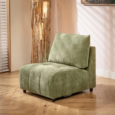 Quatropi Jasmin Armless Middle Modular Sofa Section Olive Green 75x88cm