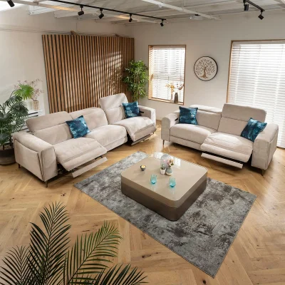 Quatropi Modern Recliner 3 Seater Sofa & 2 Seater Sofa Couch Set Grey 1+2S