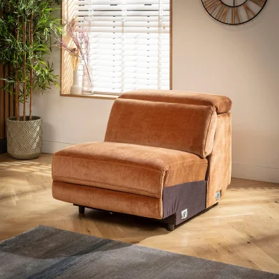 Quatropi Florance Armless Middle Sofa Module Burnt Orange Fabric 82x105cm