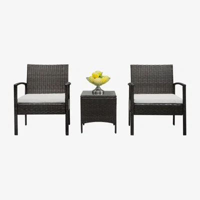 The Range 3 Piece Brown Rattan Sofa Set  - Brown