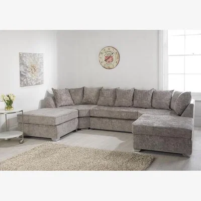 The Range Belling Chenille Silver Sofa Scatterback U Shape - Silver