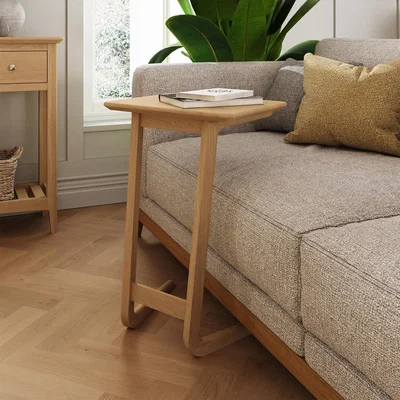 The Range FWStyle Solid Natural Ash Wooden Sofa Snack Table - Natural Ash