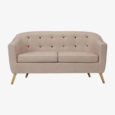 The Range Hudson Sofa With Buttons - Beige