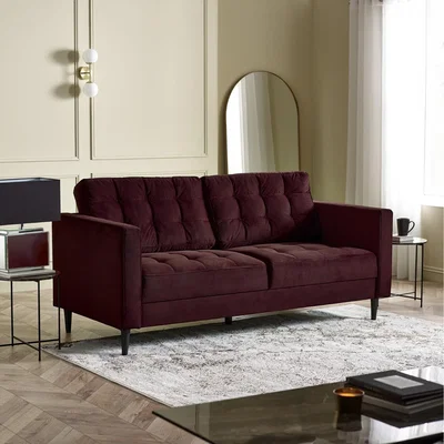 The Range Juno Sofa - 2 seat or 3 Seat Velvet Sofa - Maroon / 3