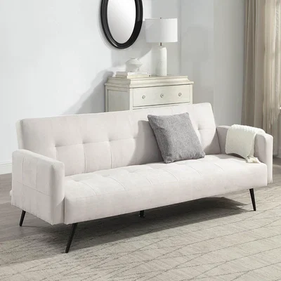 The Range Hayle Fabric Upholstered 3 Seater Clic Clac Sofa Bed - Natural