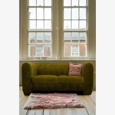 Rockett St George The Bowie Medium Sofa In Luxe Kneedlecord Velvet Vintage Green