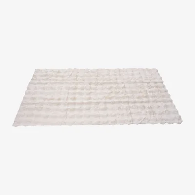 The Range 150cm Thick Faux Rabbit Fur Knitted Sofa Cover - Beige White