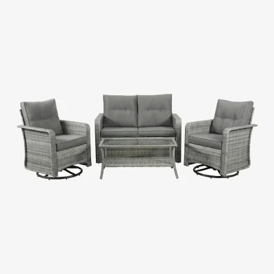 The Range The Leigh 4 Seat Rattan Sofa Lounge Set - Grey
