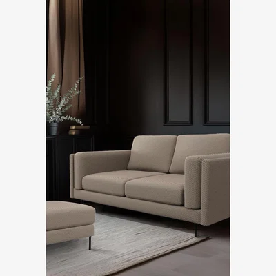 Rockett St George The Grace Medium Sofa In Studio Stripe Velvet Sand & Black