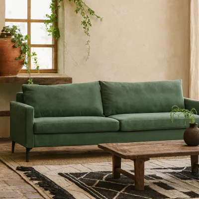 The Range Wyld Haus Buenafuente 3-Seater Sofa, Green Velvet - Green