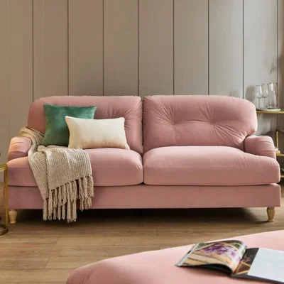 The Range Dulcie Matte Velvet 3 Seater Sofa - Confeti Pink