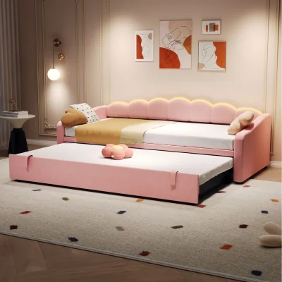 The Range 3ft Petal Shape Single Sofa Bed with Trundle - Pink