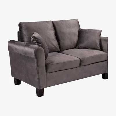 The Range Brushed Velvet Sofa Suite - Mottled Mink / 2 Seater