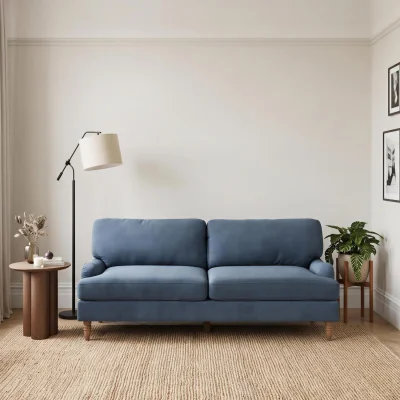 The Range Bernie Chenille Fabric 3 Seater Sofa - Blue
