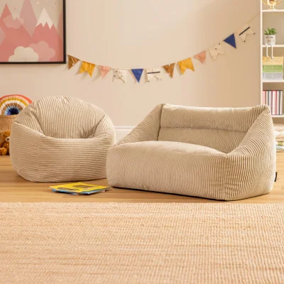 The Range icon Kids Ceclia Sofa and Kids High Rest Jumbo Cord, Stone - Stone