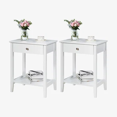 The Range Sofa Table Nightstand Set of 2 - White