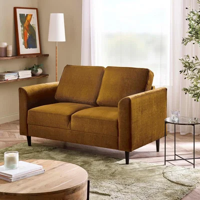 The Range Logan Fabric 2 Seater Sofa - Orange
