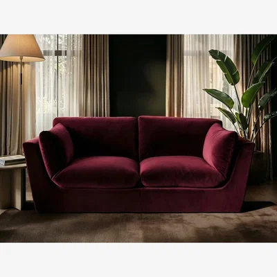 The Range Orson 3 Seater Sofa Velvet - Burgundy