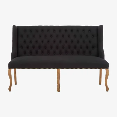 The Range Harrison Black 2 Seat Bench Sofa - Black