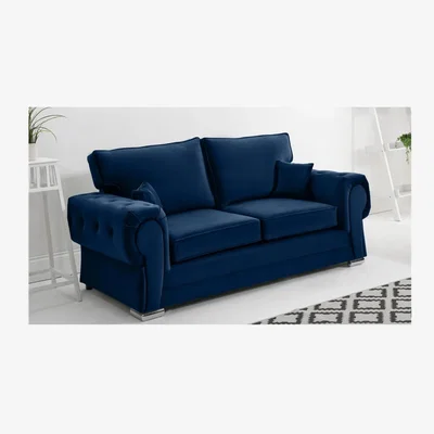 The Range VERONA Plush Fabric 3 and 2 Seater Full Back Sofa