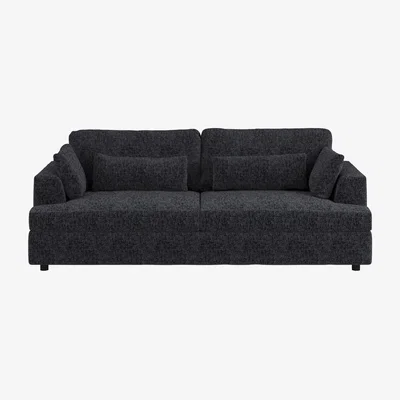 The Range Drew 3 Seater Chenille Sofa - Charcoal - Charcoal