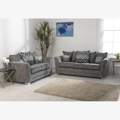 The Range Elland Chenille Platinum Sofa Scatterback 2 Plus 2 - Platinum