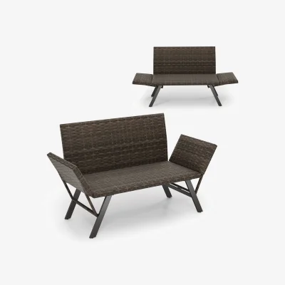 The Range Patio Convertible Sofa - Brown