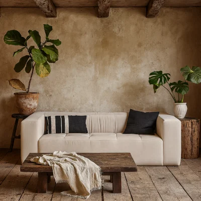 The Range Wyld Haus Tibet Cosy 3-Seater Sofa in Natural Linen - Natural