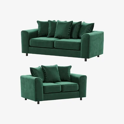 The Range DYLAN Plush Velvet 3 Seater and 2 Seater Sofa