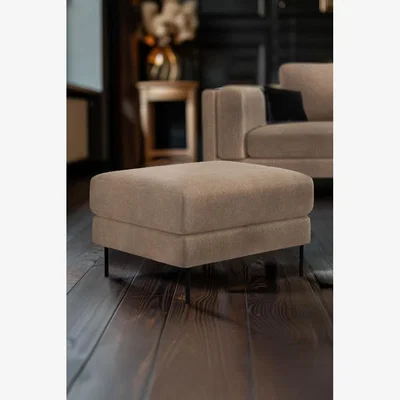 Rockett St George The Grace Foot Stool In Luxe Needlecord Velvet Natural Whisper
