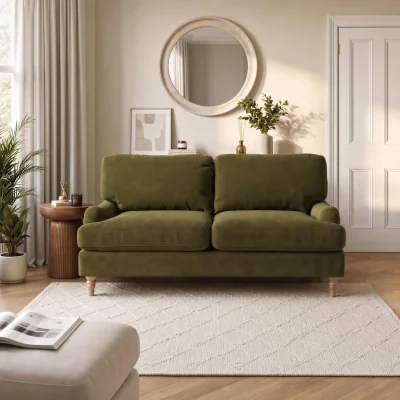 The Range Bernie Chenille Fabric 2 Seater Sofa - Green