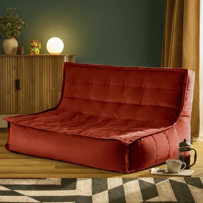 The Range icon Kota Matt Velvet Sofa, Terracotta - Terracotta