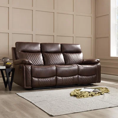 The Range Atlas Manual Recliner Sofa Range - Brown Air Leather / 3