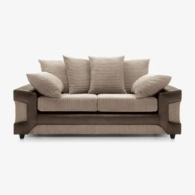 The Range DINO Jumbo Cord Fabric 3 Seater Sofa - Brown & Coffee