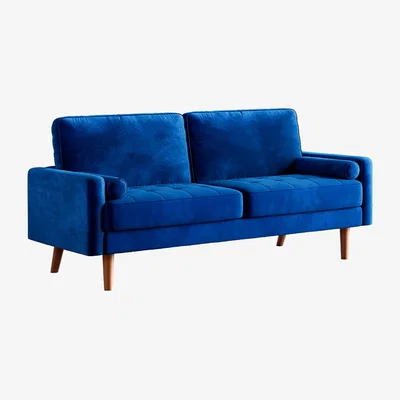 The Range Velvet Sofa 3 Seater Couches - Blue