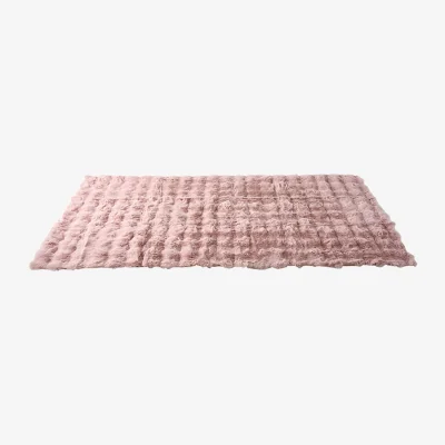 The Range 150cm Thick Faux Rabbit Fur Knitted Sofa Cover - Pink