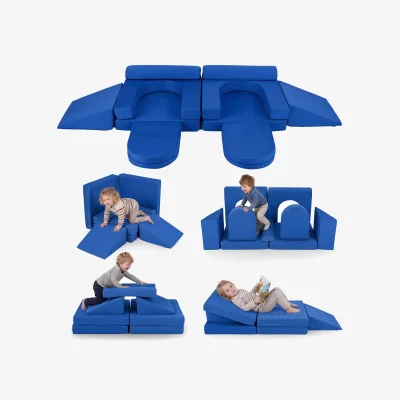 The Range 10 Piece Modular Kids Play Couch - Blue