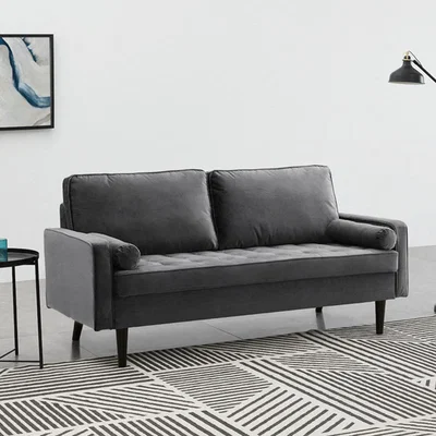 The Range Scott Velvet Sofa Suite - Grey Velvet / 3