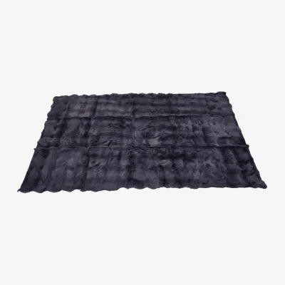 The Range 180cm Thick Faux Rabbit Fur Knitted Sofa Cover - Dark Grey