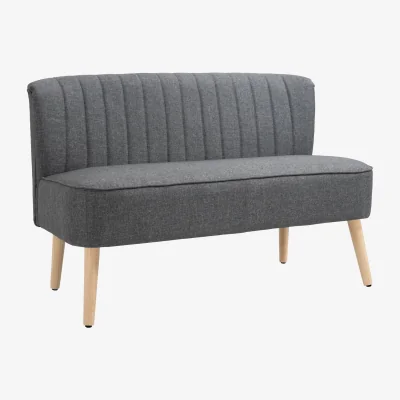 The Range HOMCOM 46 Loveseat Sofa 2 Seater Sofa with Padded Seat, Grey - Grey