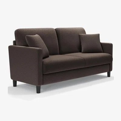 The Range Mini 2 Seater Teddy Velvet Sofa - Coffee