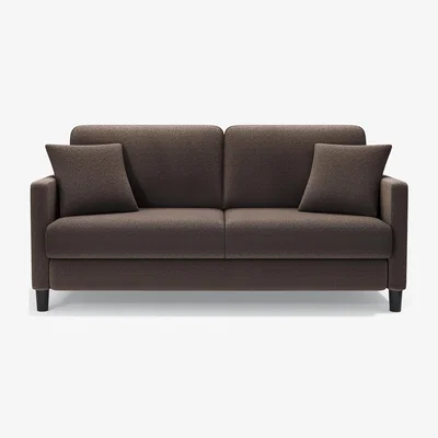 The Range Neche Teddy Velvet Two Seat Ultra Comfortable Sofa - Brown