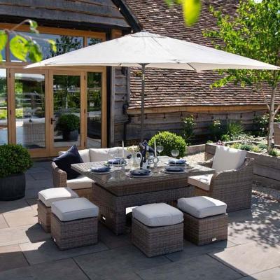 The Range Classic Rattan 8 Seater Sofa Set with Rising Table - Natural