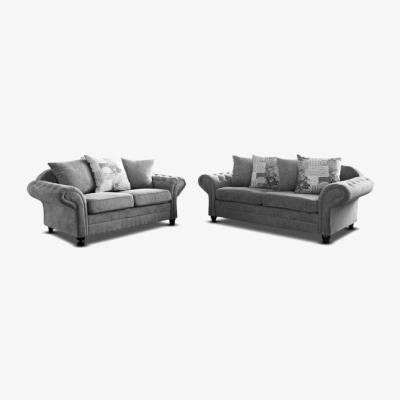 The Range Nevona Chenille 3 plus 2 Sofa Set - Graphite
